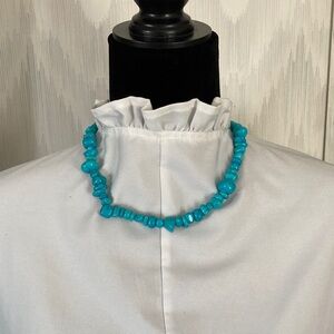 Turquoise Beaded Necklace with Faux Beads